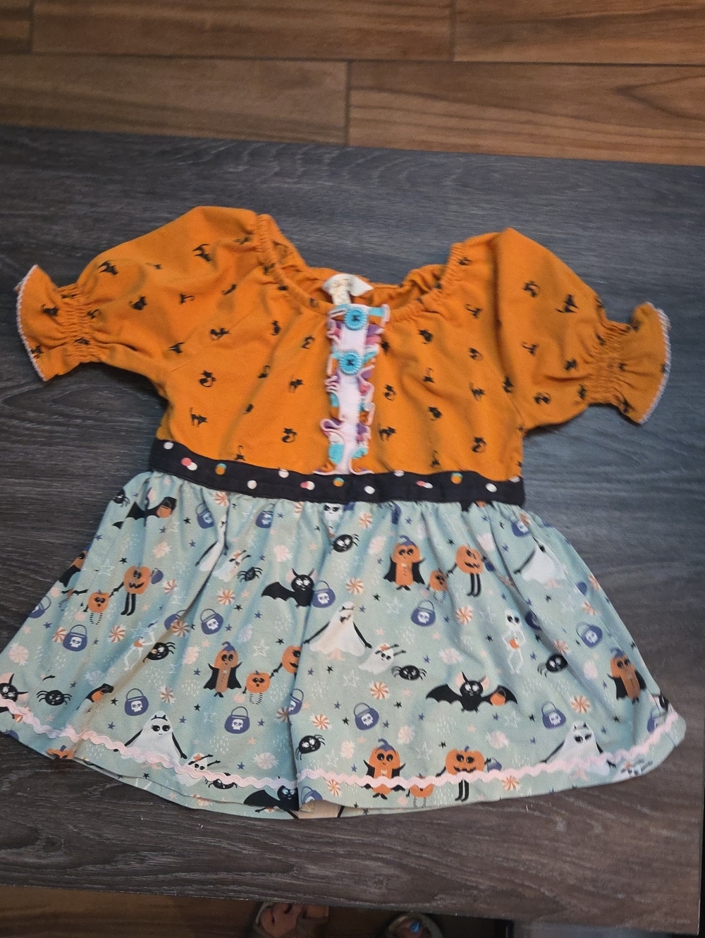 Matilda Jane Fa-Boo-Loua Orange &Green Halloween Shirt Size 6
